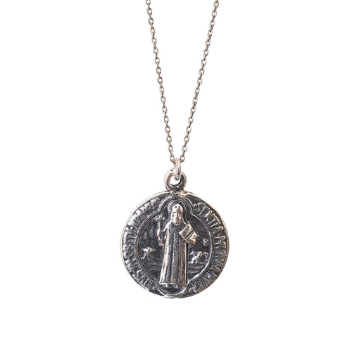 Roman Catholic Saint Benedict Coin Pendant