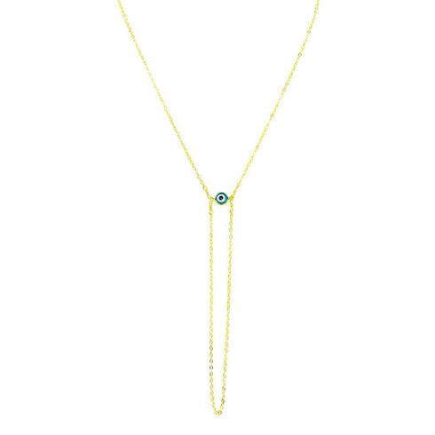 Light Blue Evil Eye Lariat