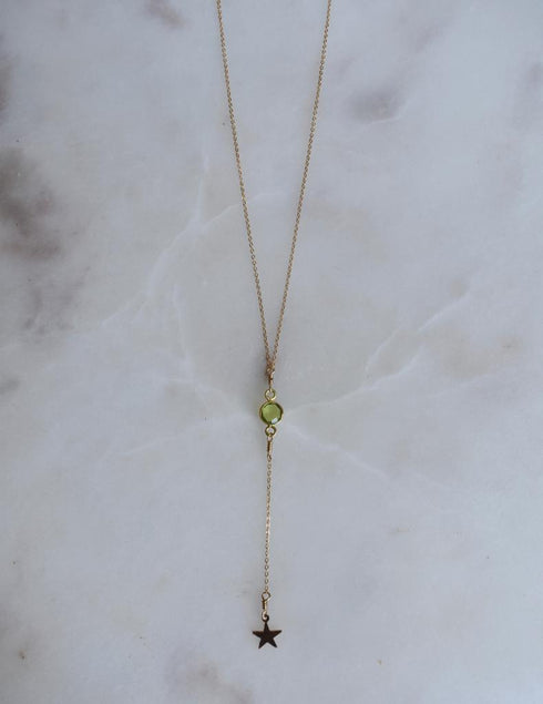 Shooting Star Green Peridot Lariat
