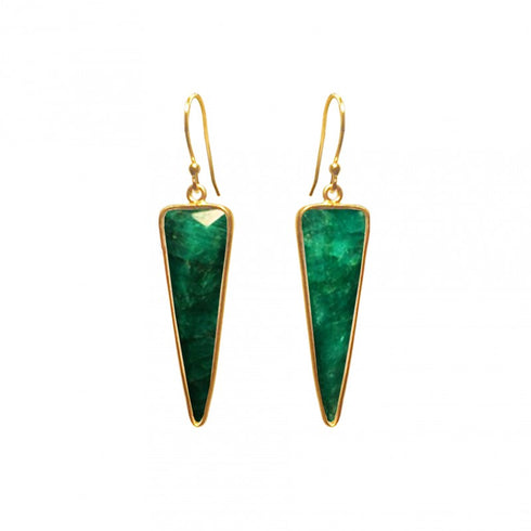 Emerald Triangle Earrings