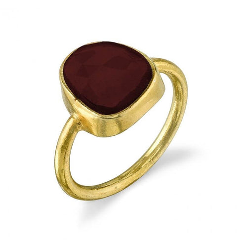 Raw Garnet - 14k Gold Vermeil Ring